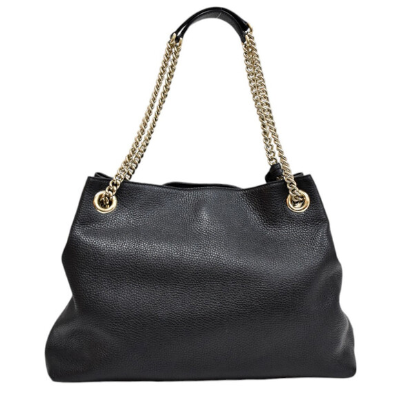 Gucci Soho Interlocking GG Tote Bag Chain Shoulder Strap Black Leather - Picture 3 of 9